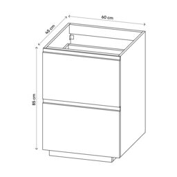 GoodHome Levanna Matt Grey Double Freestanding Bathroom Cabinet (H) 850mm (W) 600mm - thumbnail 2