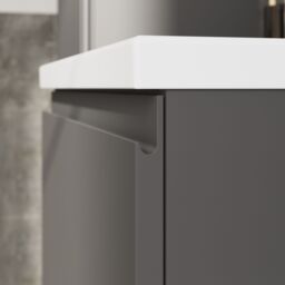 GoodHome Levanna Matt Grey Double Freestanding Bathroom Cabinet (H) 850mm (W) 600mm - thumbnail 5