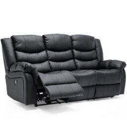 More4Homes Seattle Electric Recliner Bonded Leather 1+2+3 Seater Sofa Set (Black) - thumbnail 3