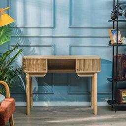 Nordlys 2-Door Ash Wood Desk Classic Style Bedroom - thumbnail 3
