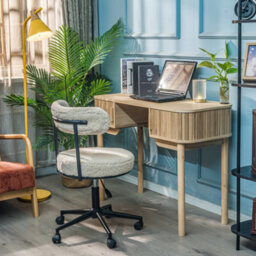 Nordlys 2-Door Ash Wood Desk Classic Style Bedroom - thumbnail 4