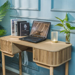 Nordlys 2-Door Ash Wood Desk Classic Style Bedroom - thumbnail 5