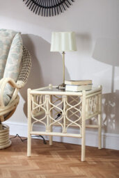 Desser Morley Lamp Table With Glass Top - Natural Rattan - thumbnail 3