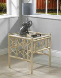 Desser Morley Lamp Table With Glass Top - Natural Rattan - thumbnail 2