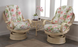 Desser Morley Lamp Table With Glass Top - Natural Rattan - thumbnail 4