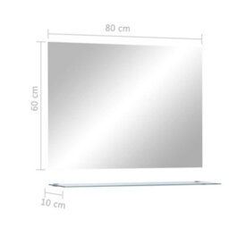 Berkfield Wall Mirror With Shelf 80X60 Cm Tempered Glass - thumbnail 6