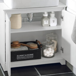Sobuy Bzr108-W, Under Sink Cabinet Bathroom Vanity Unit Storage Cabinet,white,w60Xd30Xh60 - thumbnail 6