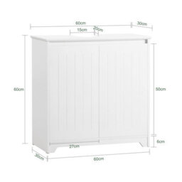 Sobuy Bzr108-W, Under Sink Cabinet Bathroom Vanity Unit Storage Cabinet,white,w60Xd30Xh60 - thumbnail 3