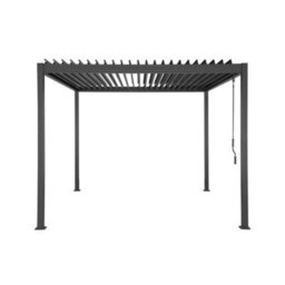 Sweeek - Louvered Pergola Aluminum And Steel 3X3M Anthracite - Flash - thumbnail 4