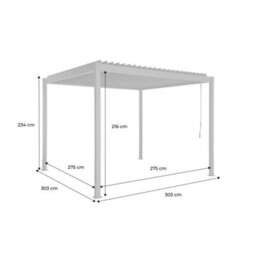 Sweeek - Louvered Pergola Aluminum And Steel 3X3M Anthracite - Flash - thumbnail 5