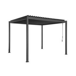 Sweeek - Louvered Pergola Aluminum And Steel 3X3M Anthracite - Flash - thumbnail 2