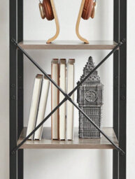 Vasagle Bookcase, Bookcase 5-Tier Storage Rack With Standing Display With Steel Frame - thumbnail 5