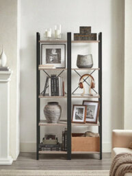 Vasagle Bookcase, Bookcase 5-Tier Storage Rack With Standing Display With Steel Frame - thumbnail 3