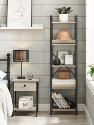 Vasagle Bookcase, Bookcase 5-Tier Storage Rack With Standing Display With Steel Frame - thumbnail 2