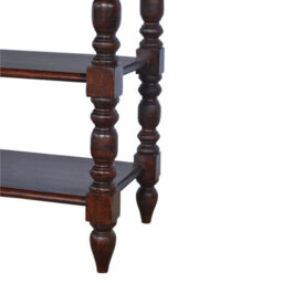 Matteo Solid Mango Wood Occasional Table With Drawer & Shelves - Dark Brown - thumbnail 3