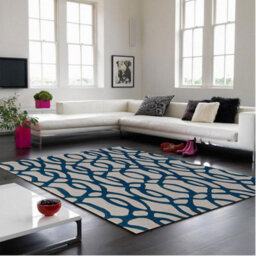 Blue Wool Handmade Luxurious Modern Easy To Clean Abstract Dining Room Bedroom And Living Room-160Cm X 230Cm - thumbnail 1