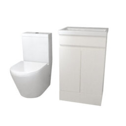 Nes Home Alaska 500mm White Freestanding Basin Vanity & Close Coupled Toilet - thumbnail 6