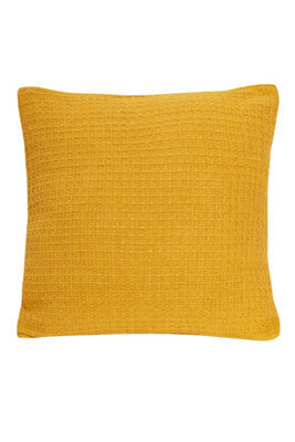 Lisbon Pure Cotton Cushion Cover In Ochre, 43 X 43Cm