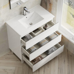 Banyetti Vatilla 800mm Floorstanding Vanity Unit With Lira Basin - Gloss White - thumbnail 3
