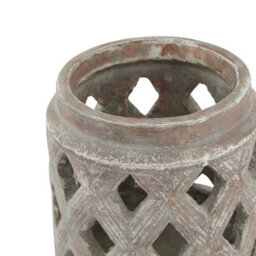 Hill Interiors Siena Lattice Lantern Brown (23Cm X 17Cm X 17Cm) - thumbnail 3