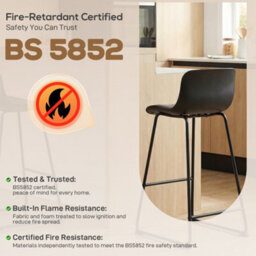 Homcom Modern Bar Stools Set Of 2, Pu Leather Upholstered Barstools, Black - thumbnail 9