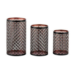 Set Of 3 Metal Candle Holders Hollow Decorative Candle Stands - thumbnail 5