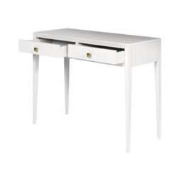 Wyld Haus De Gaulle White Wood Grain Two-Drawer Desk With Brass Knobs - thumbnail 5