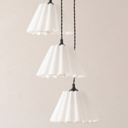 Valuelights Lauren White Pleated Shade 3 Drop Cluster Matte Black Ceiling Pendant Light - thumbnail 3