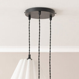 Valuelights Lauren White Pleated Shade 3 Drop Cluster Matte Black Ceiling Pendant Light - thumbnail 4