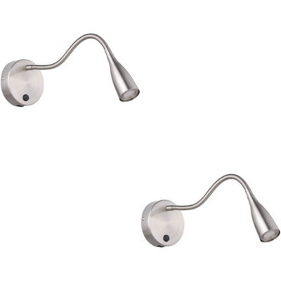 Loops 2 Pack Sleek Satin Nickel Wall Light - Modern Led Indoor Lighting Fixture - image 1