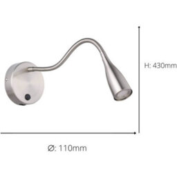Loops 2 Pack Sleek Satin Nickel Wall Light - Modern Led Indoor Lighting Fixture - thumbnail 4