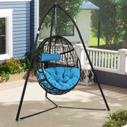 Costway Hanging Chair Stand Heavy Duty Metal Swing Tripod Chair Stand W/ Hanging Chain - thumbnail 4