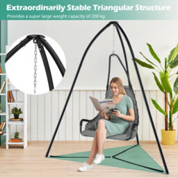 Costway Hanging Chair Stand Heavy Duty Metal Swing Tripod Chair Stand W/ Hanging Chain - thumbnail 6
