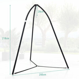 Costway Hanging Chair Stand Heavy Duty Metal Swing Tripod Chair Stand W/ Hanging Chain - thumbnail 2