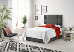 Somnior Beds Somnior Flexby Tweed Charcoal 6Ft Memory Foam Divan Bed With 4 Drawers, Mattress & Headboard - Super King - thumbnail 1
