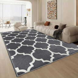 Aspire Homeware Luxury Large Rug, Non-Slip Plush Living Room Bedroom Area Carpet, Cosy Floor Rug Ava Grey (L)290 X (W)200Cm