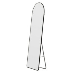 Living And Home Black Modern Household Arched Metal Floor Mirror, 50Cm (W) X 160Cm (H) - thumbnail 2