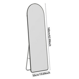 Living And Home Black Modern Household Arched Metal Floor Mirror, 50Cm (W) X 160Cm (H) - thumbnail 9