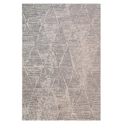 Loomed Grey Distressed Diamond Textured Woven Flatweave Hardwearing Indoor Outdoor Area Rug 120X170Cm - thumbnail 5