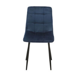 Urbn-Living Urbnliving 5Pcs White Matt Modern Ceramic Top Dining Table & Blue Plush Velvet Chairs With Metal Legs - thumbnail 7