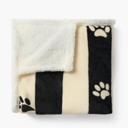 OHS Paw Print Sherpa Fleece Pet Blanket Dogs Cat Soft Plush Throw - thumbnail 1