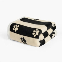 OHS Paw Print Sherpa Fleece Pet Blanket Dogs Cat Soft Plush Throw - thumbnail 3