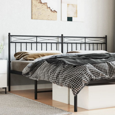 Berkfield Metal Headboard Black 180 Cm - image 1