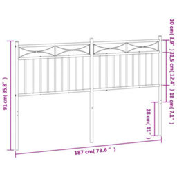 Berkfield Metal Headboard Black 180 Cm - thumbnail 6