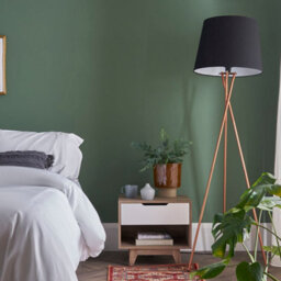 Valuelights Camden Copper Tripod Floor Lamp With Black Tapered Shade And Bulb - thumbnail 5