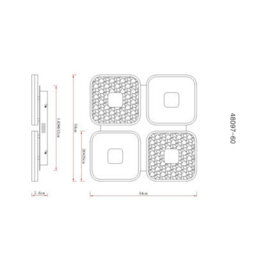Luminosa Lighting Luminosa Mosaiko 4 Square Semi Flush Ceiling Light Matt White Led 2700/6000K - thumbnail 9