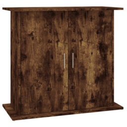 Walplus Smoked Oak Aquarium Stand 81X36X73 Cm Engineered Wood - Fish Tank Cabinet With Storage - thumbnail 2