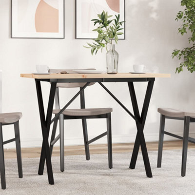 Berkfield Dining Table X-Frame 100X50X75.5 Cm Solid Wood Pine And Steel - image 1
