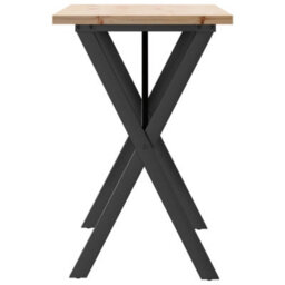 Berkfield Dining Table X-Frame 100X50X75.5 Cm Solid Wood Pine And Steel - thumbnail 5