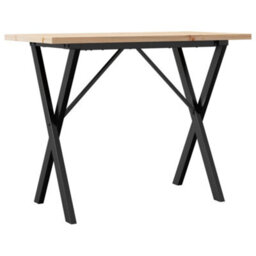 Berkfield Dining Table X-Frame 100X50X75.5 Cm Solid Wood Pine And Steel - thumbnail 2